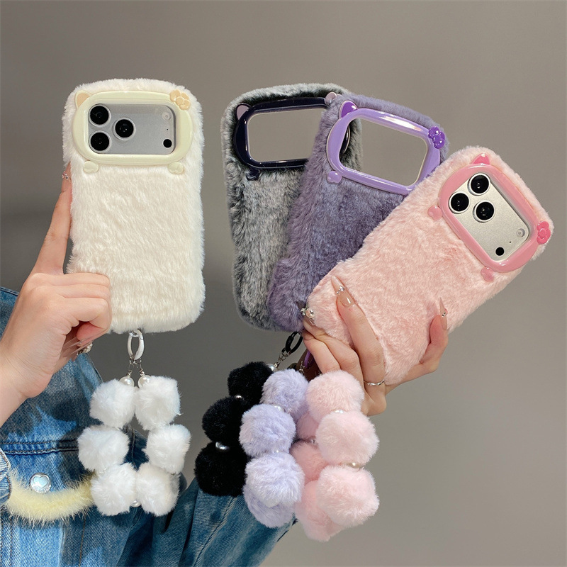 Phone Cases Apple - Luksusowe, jednokolorowe, futrzane, pluszowe etui na