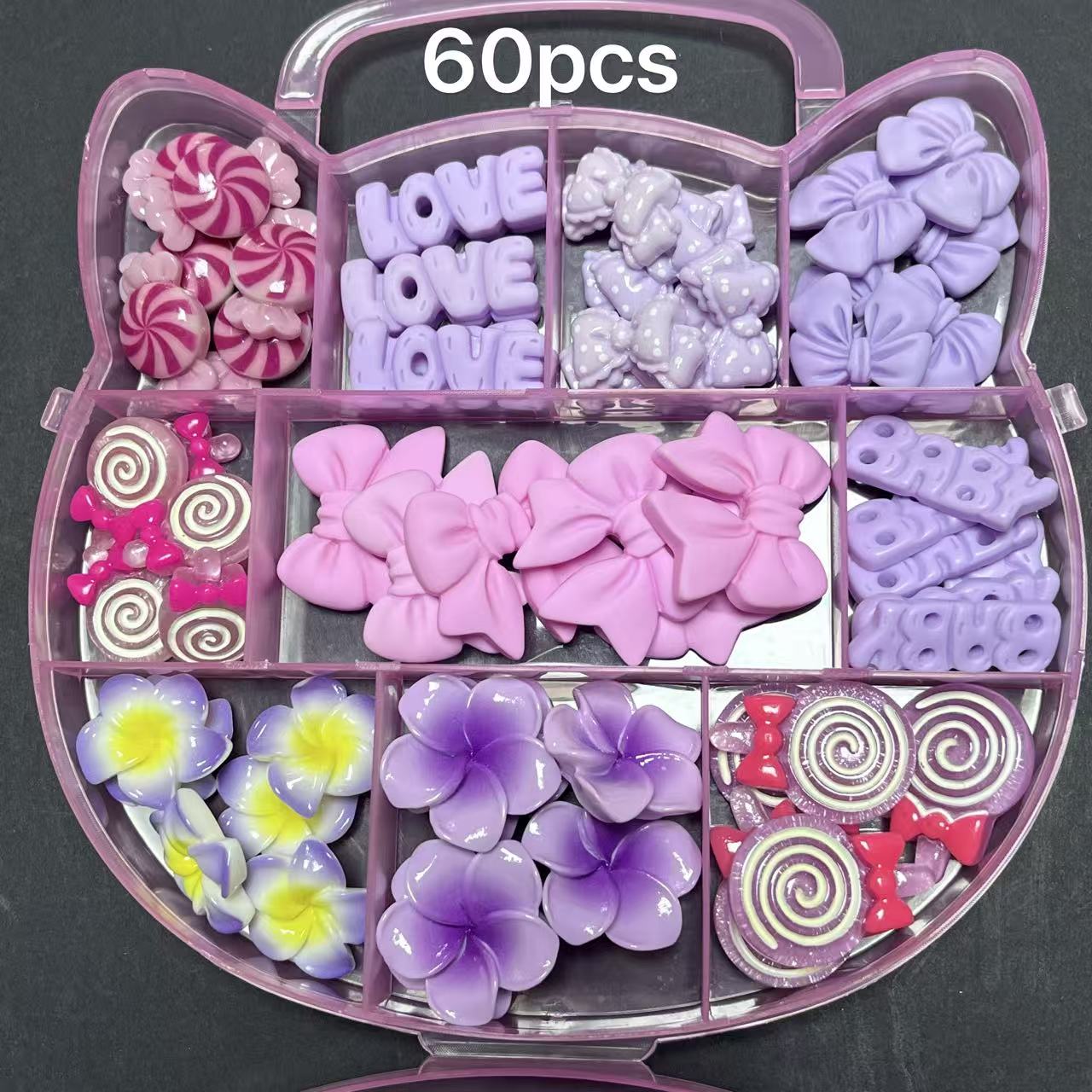 Phone Cases Junk - Pudełko Fioletowo-Różowe Róże Kokardy Kwiaty Cukierki